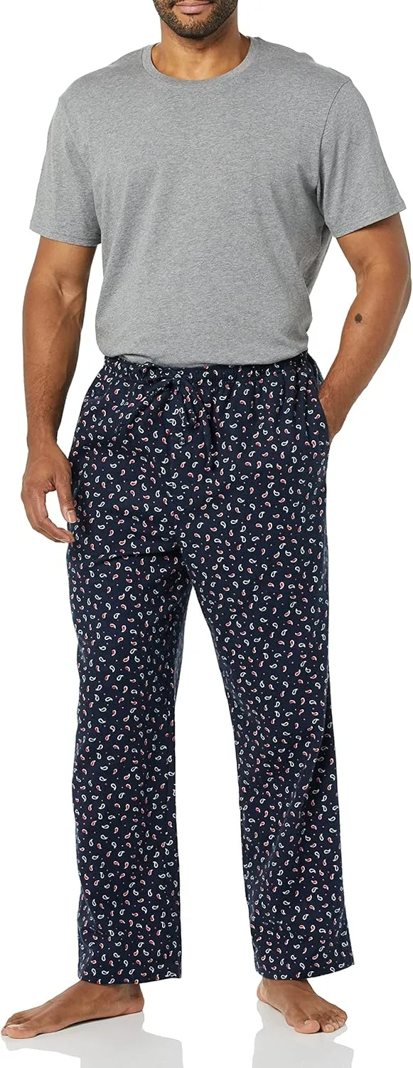 Amazon Essentials Men's Straight-Fit Woven Pajama Pant with Pockets