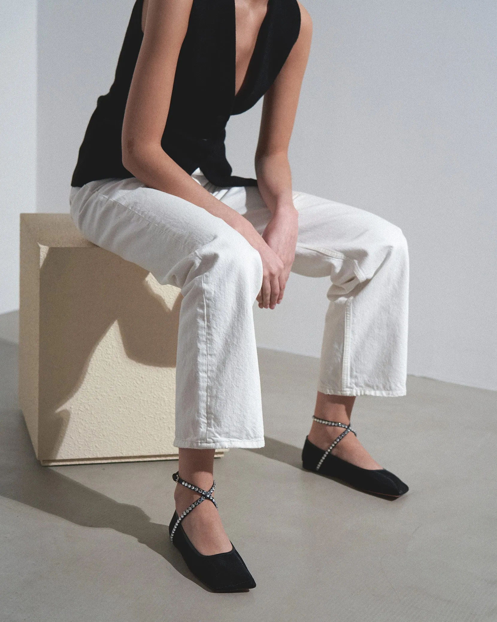 Ane mesh black flats