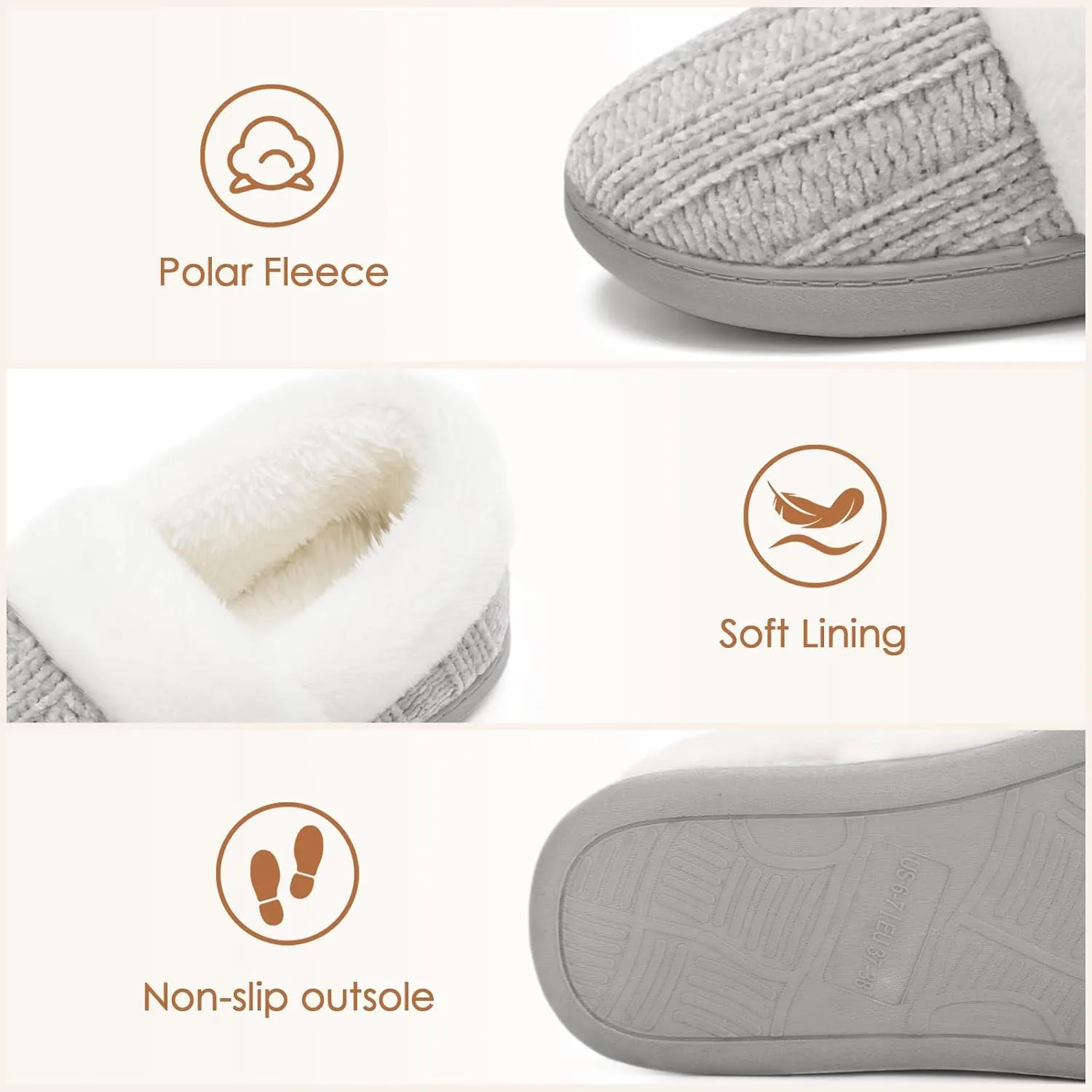 ATHMILE House Slippers for Women Memory Foam Closed Back House Shoes Outdoor Indoor Bedroom Fleece Fuzzy Slippers