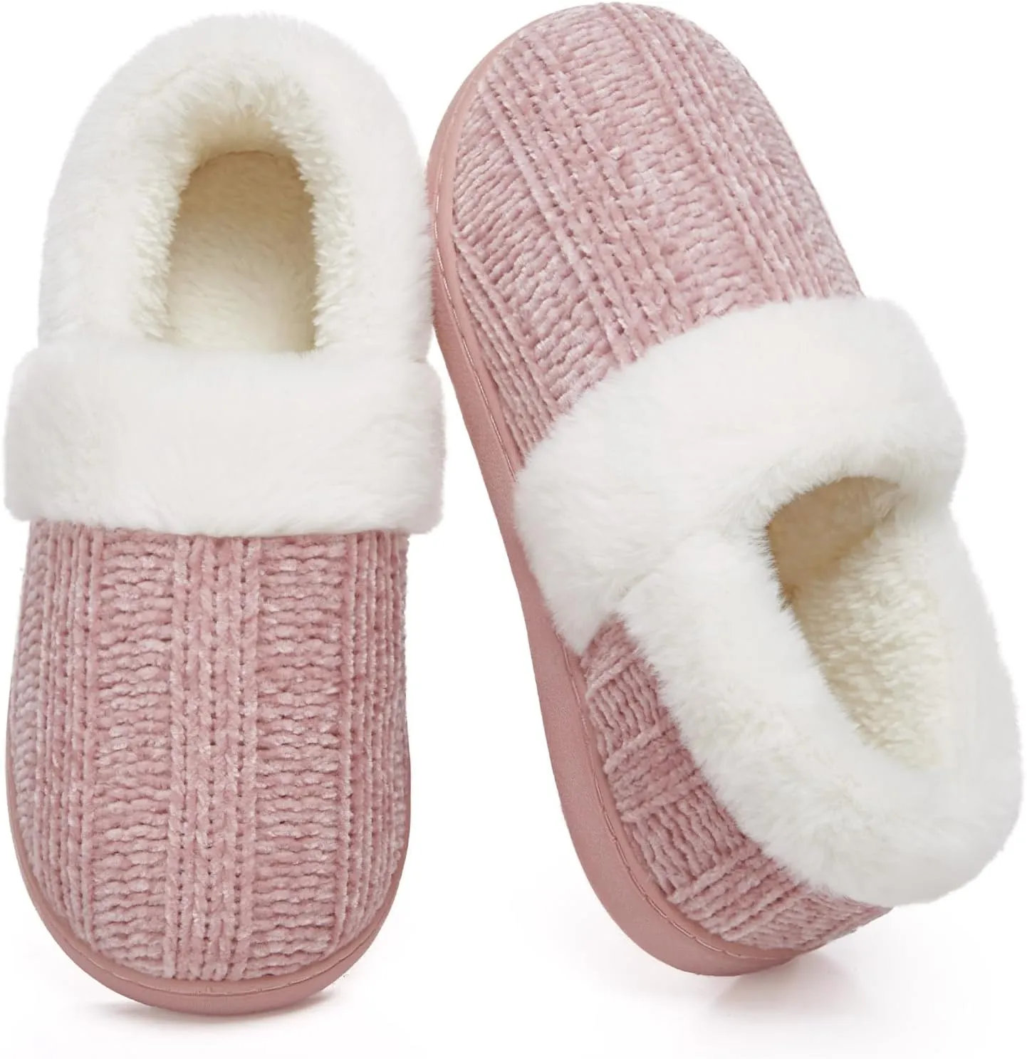 ATHMILE House Slippers for Women Memory Foam Closed Back House Shoes Outdoor Indoor Bedroom Fleece Fuzzy Slippers