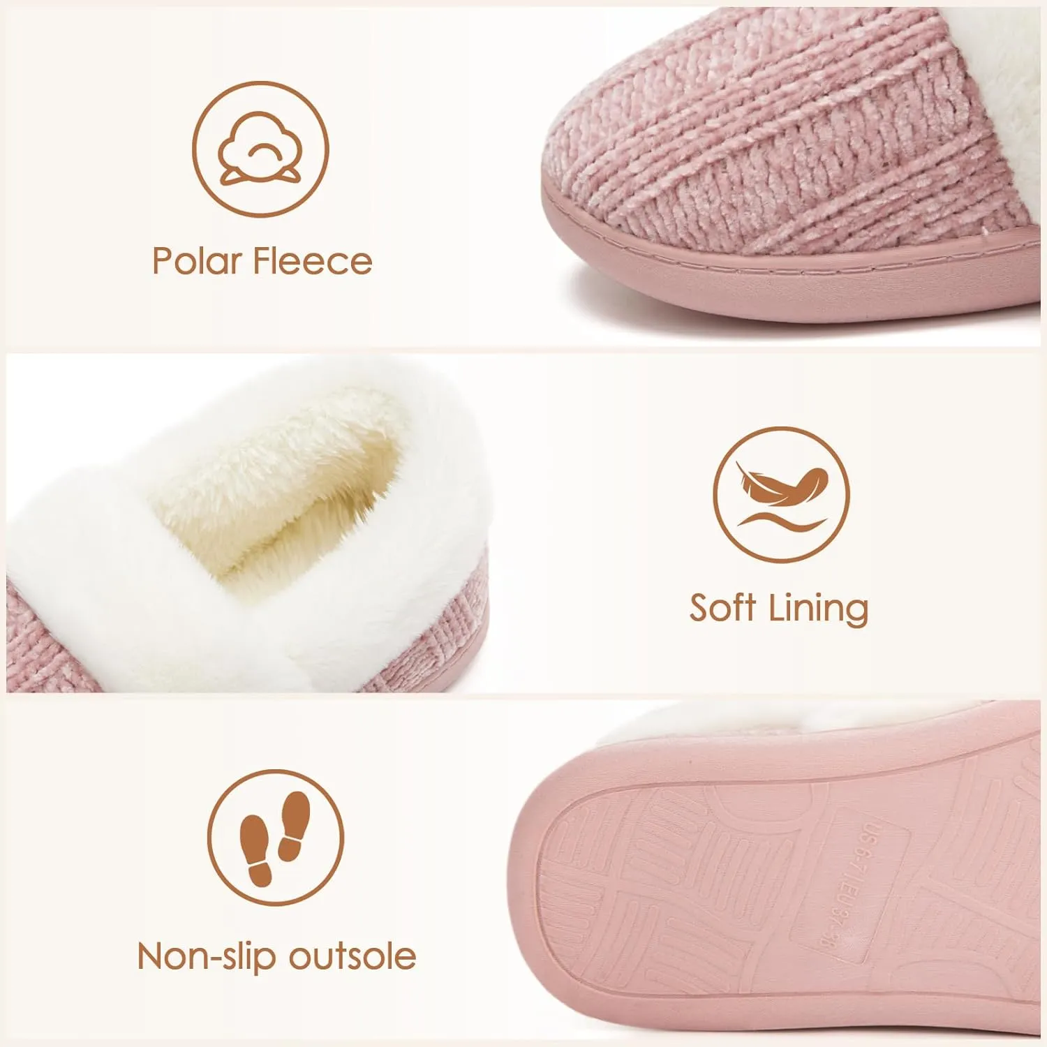 ATHMILE House Slippers for Women Memory Foam Closed Back House Shoes Outdoor Indoor Bedroom Fleece Fuzzy Slippers