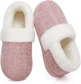 ATHMILE House Slippers for Women Memory Foam Closed Back House Shoes Outdoor Indoor Bedroom Fleece Fuzzy Slippers