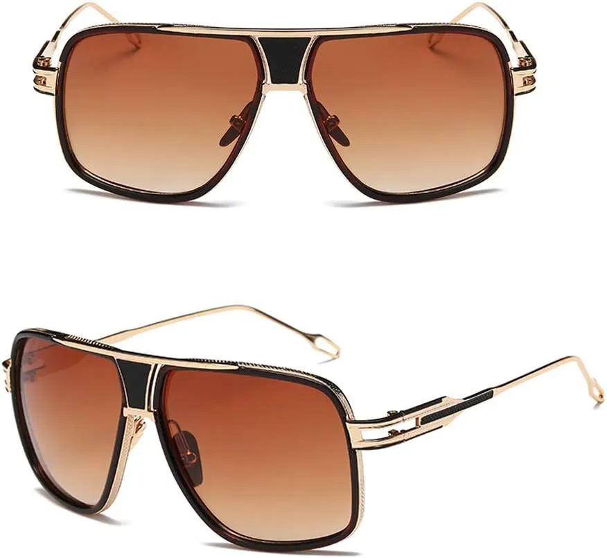 Aviator Sunglasses for Men 100% UV Protection Goggle Alloy Frame with Case