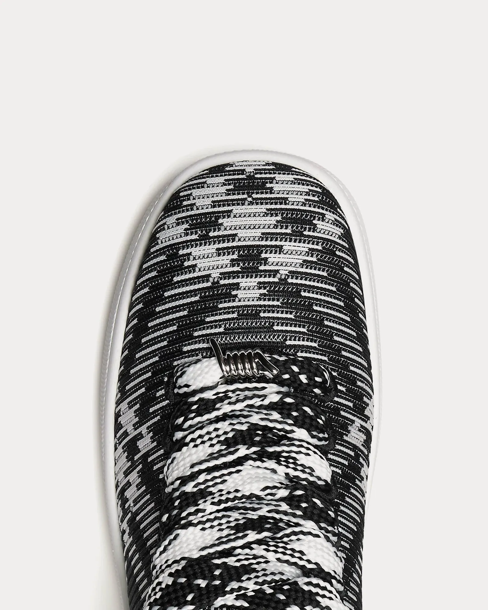 Box Check Knit Black Low Top Sneakers
