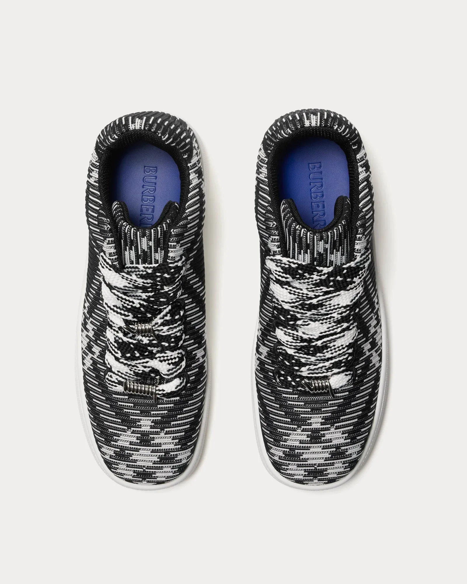 Box Check Knit Black Low Top Sneakers