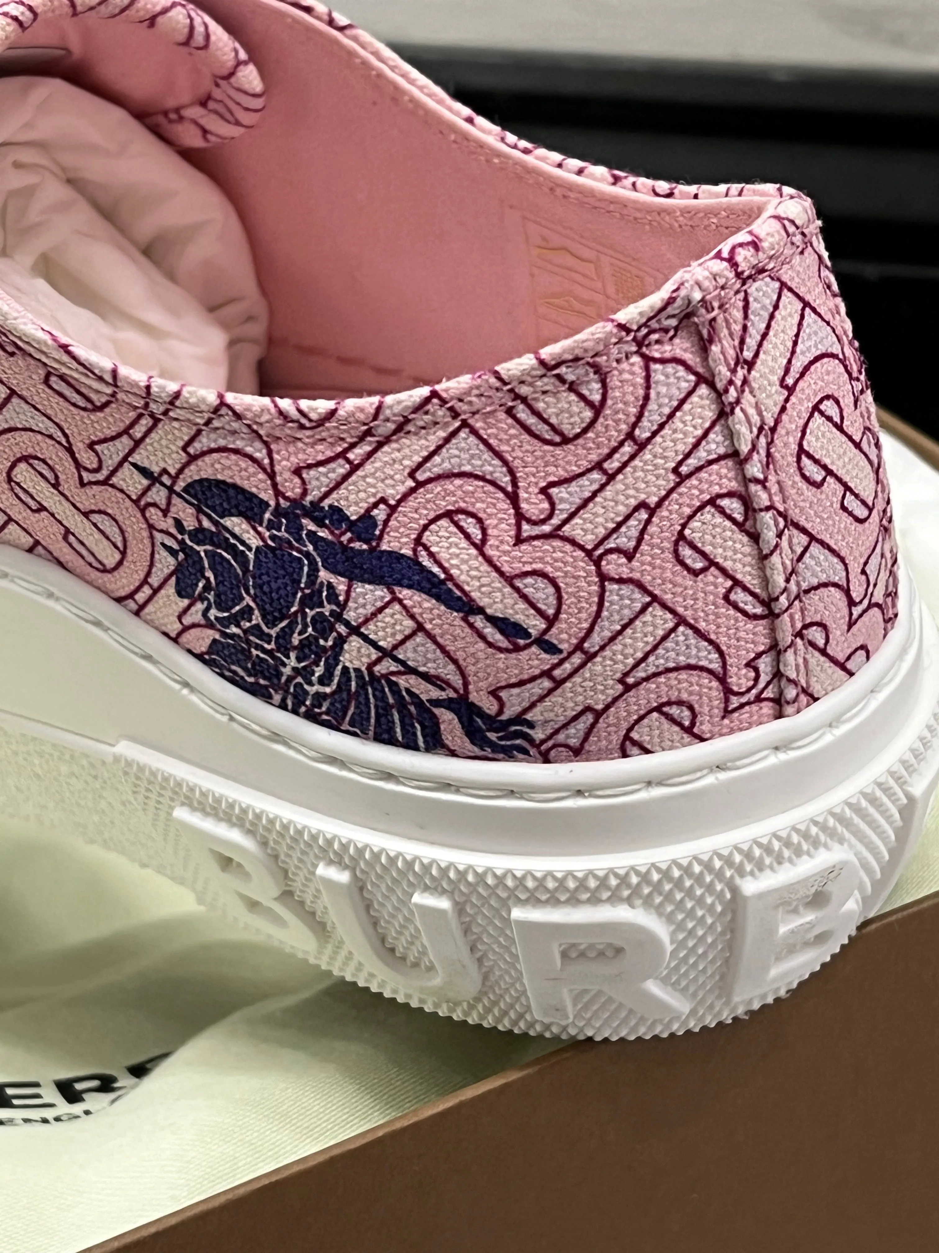 BURBERRY JACK EKD MONOGRAM PLATFORM SNEAKERS
