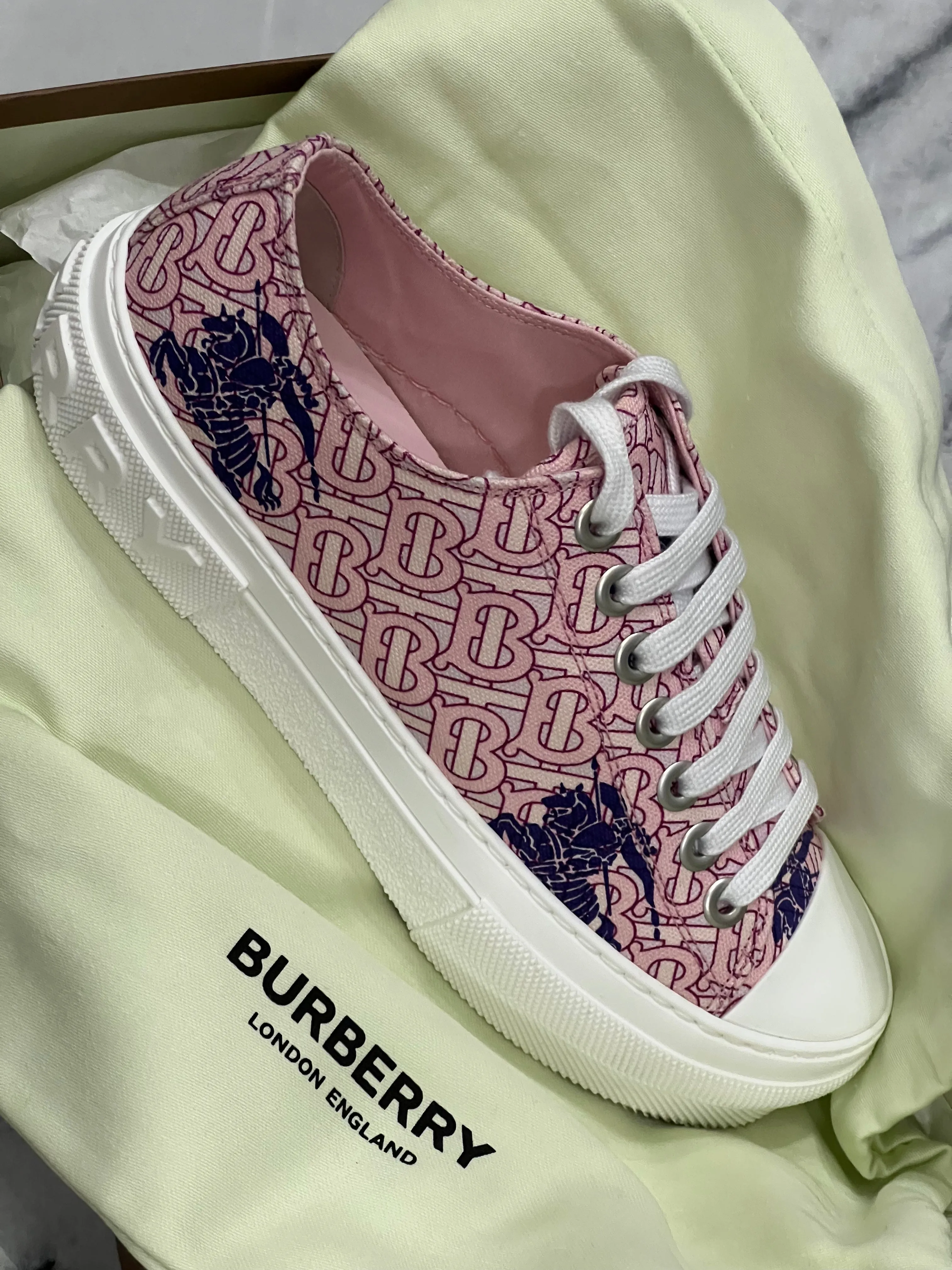 BURBERRY JACK EKD MONOGRAM PLATFORM SNEAKERS