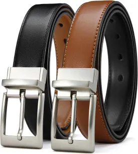 CHAOREN Mens Belts Leather 1 Pack - 1.25" Reversible Belts for Men for Dress Pants - One Belt, Two Colors