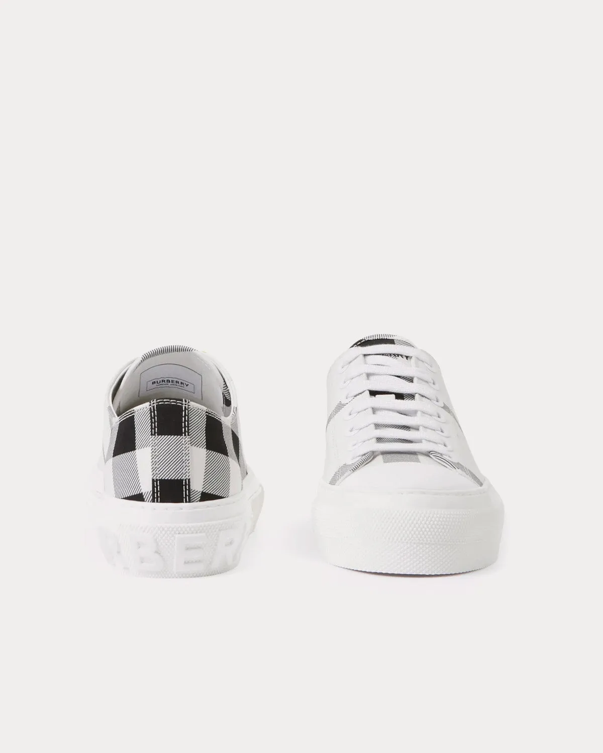 Check Cotton Black / White Low Top Sneakers