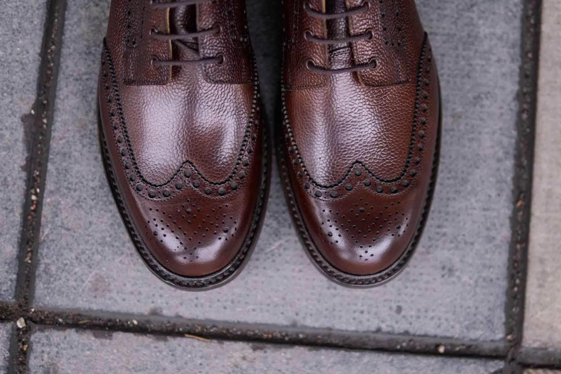 Crockett & Jones Islay Full Brogue Boots In Dark Brown Scotch Grain