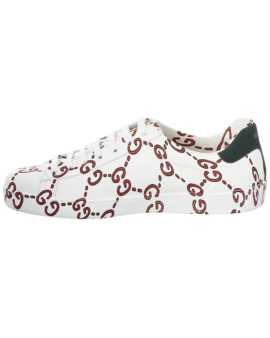 Gucci Ace GG Print Leather Sneaker
