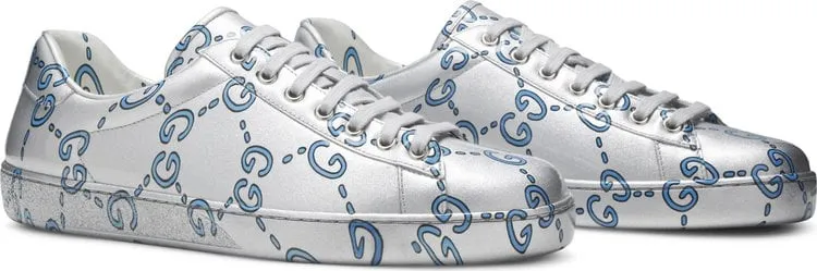 Gucci Ace Low GG Monogram sneakers, silver
