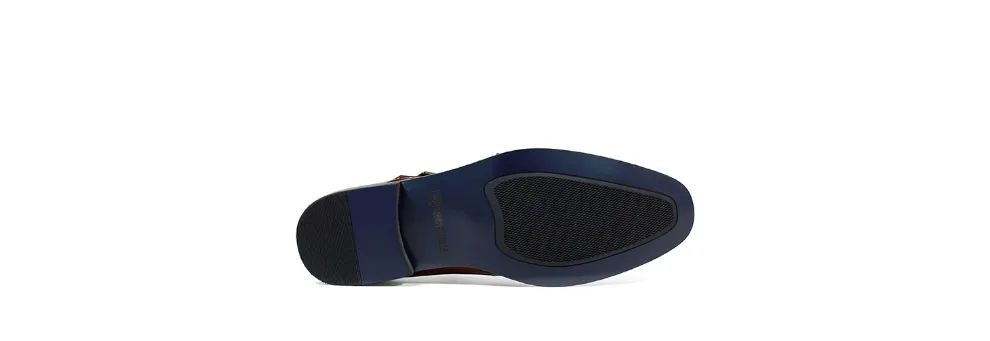 Jennings Cap Toe Double Monk Strap Cognac