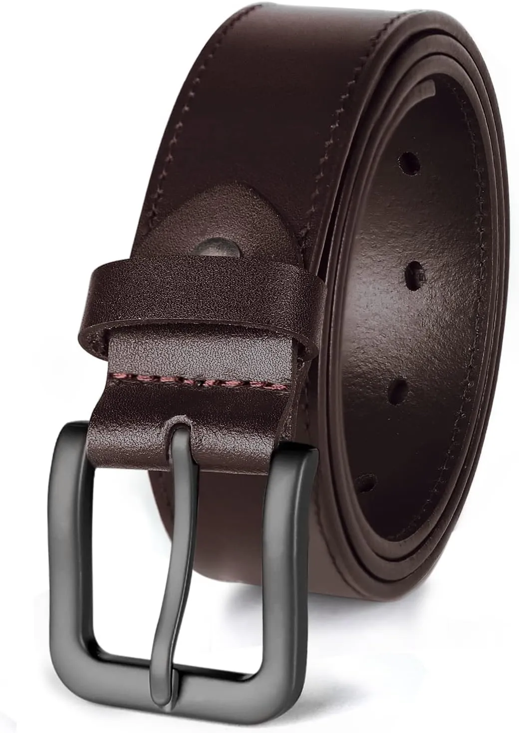 KEECOW Men's 100% Italian Cow Leather Belt Men With Anti-Scratch Buckle,Packed in a Box