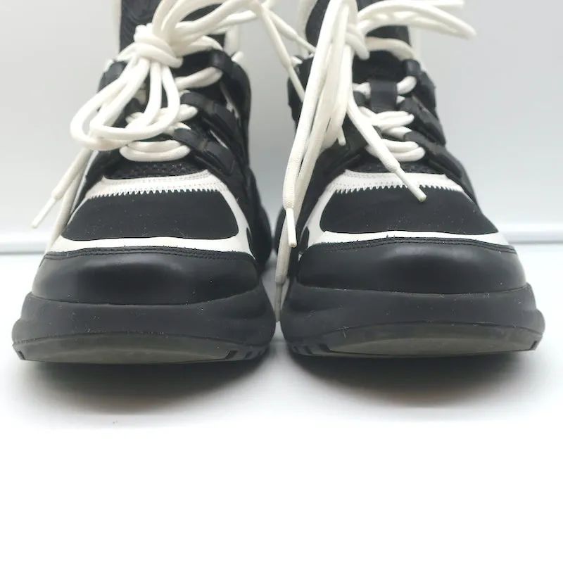 Louis Vuitton LV Archlight Sneakers Black Mesh & White Leather Size 38