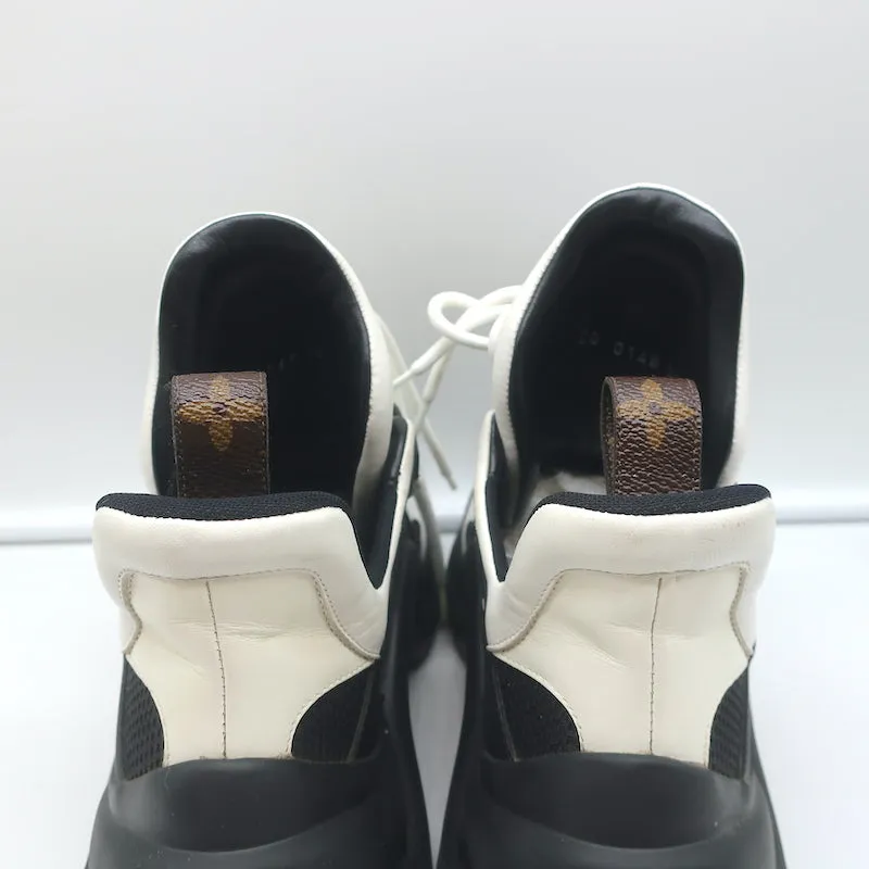 Louis Vuitton LV Archlight Sneakers Black Mesh & White Leather Size 38