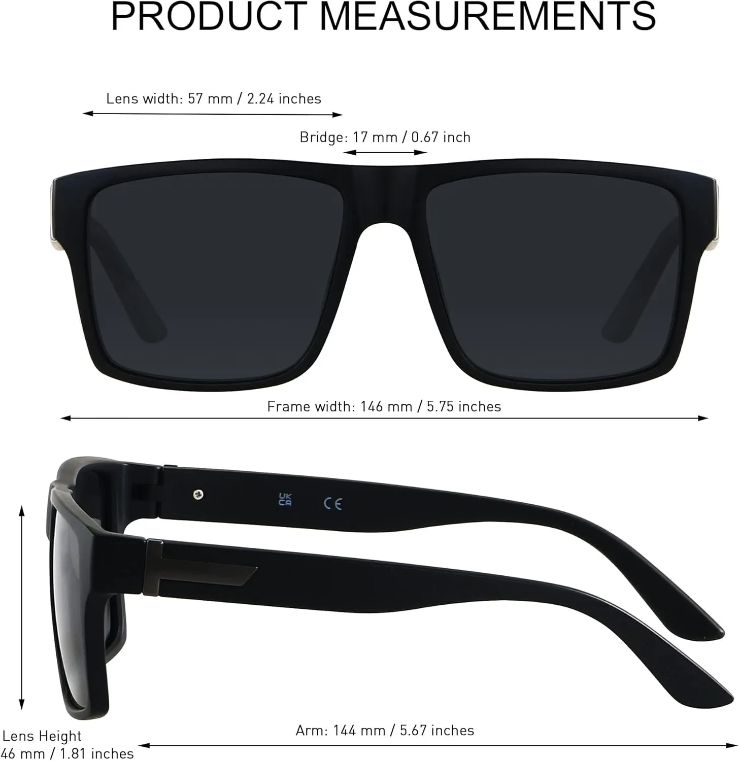 LYZOIT Square Sunglasses for Men Women Polarized Oversized Big UV Protection Rectangle Shades