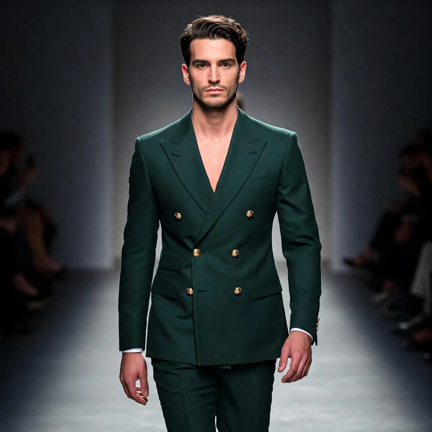 Men's Slim Fit 2 Piece Suit Double Breasted Business Wedding Prom Tuxedo Suits Blazer & Pants Set??