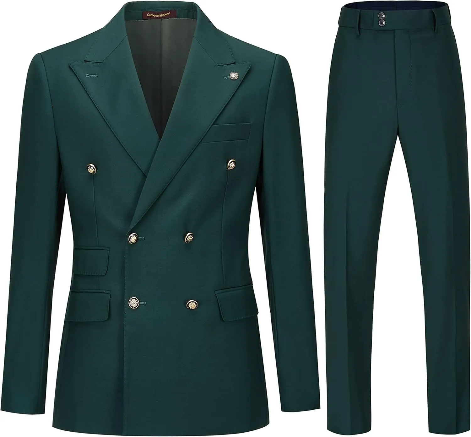 Men's Slim Fit 2 Piece Suit Double Breasted Business Wedding Prom Tuxedo Suits Blazer & Pants Set??