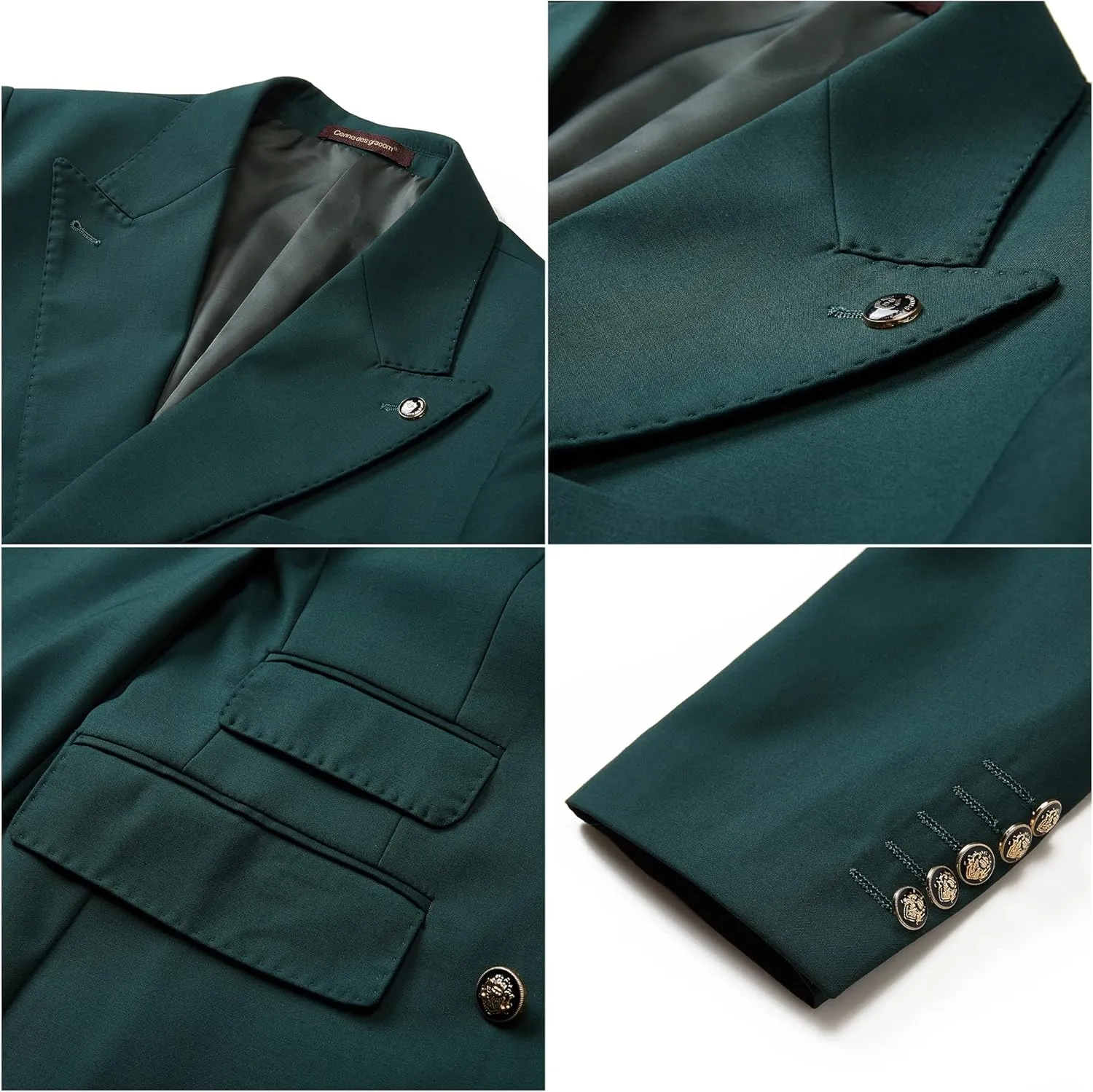 Men's Slim Fit 2 Piece Suit Double Breasted Business Wedding Prom Tuxedo Suits Blazer & Pants Set??