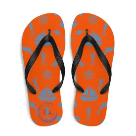 Orange Sea Flip-Flops