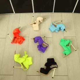 Ribbon Tie Wrap Around Ankle Heels