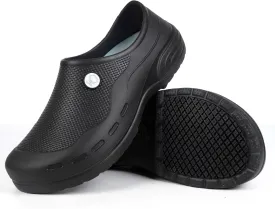 Slip Resistant Work Shoes for Men's and Women's Kitchen/Chef/Garden/Nurse Shoes Black Non Slip Clogs(7.5-11.5Men/8.5-12.5Women)