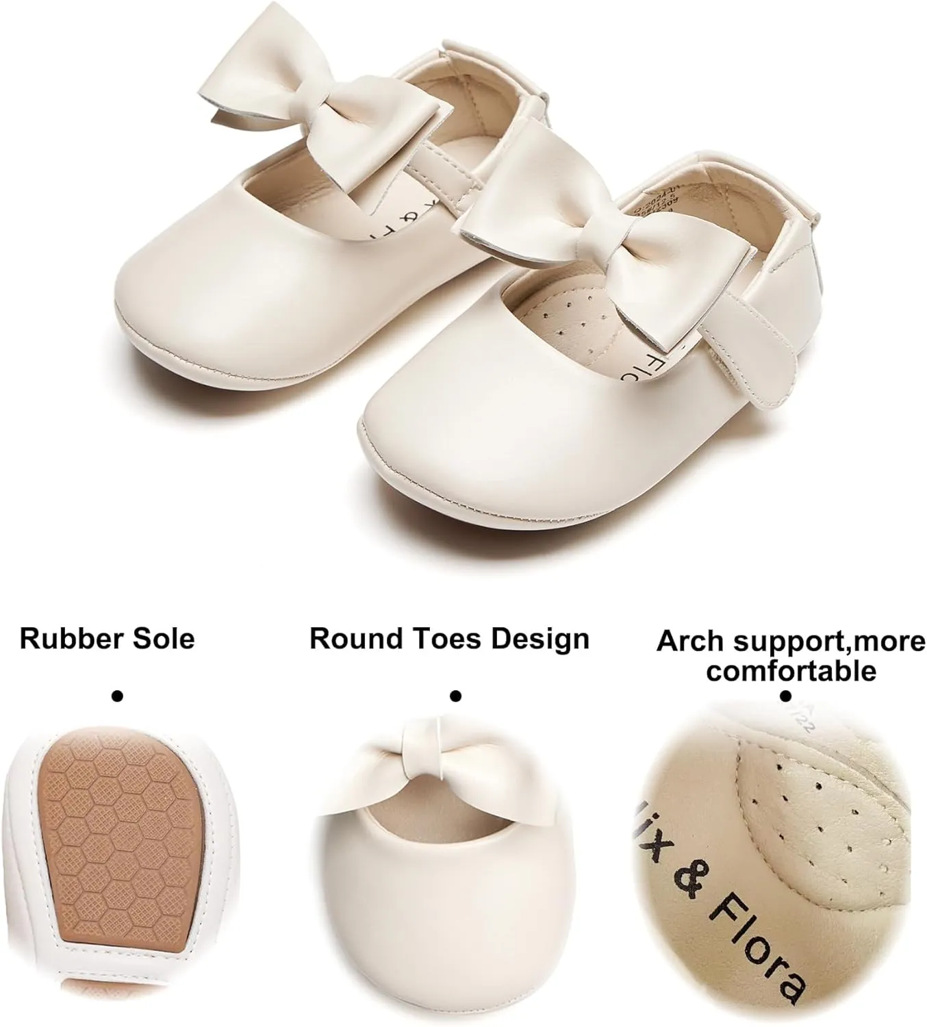 Soft Sole Baby Dress Shoes - Infant Baby Walking Shoes Moccasinss Rubber Sole Crib Shoes.